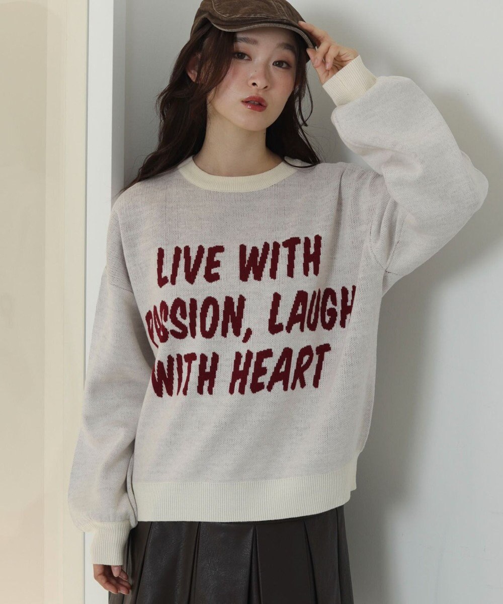 WEGO レタリングニットプルオーバー 