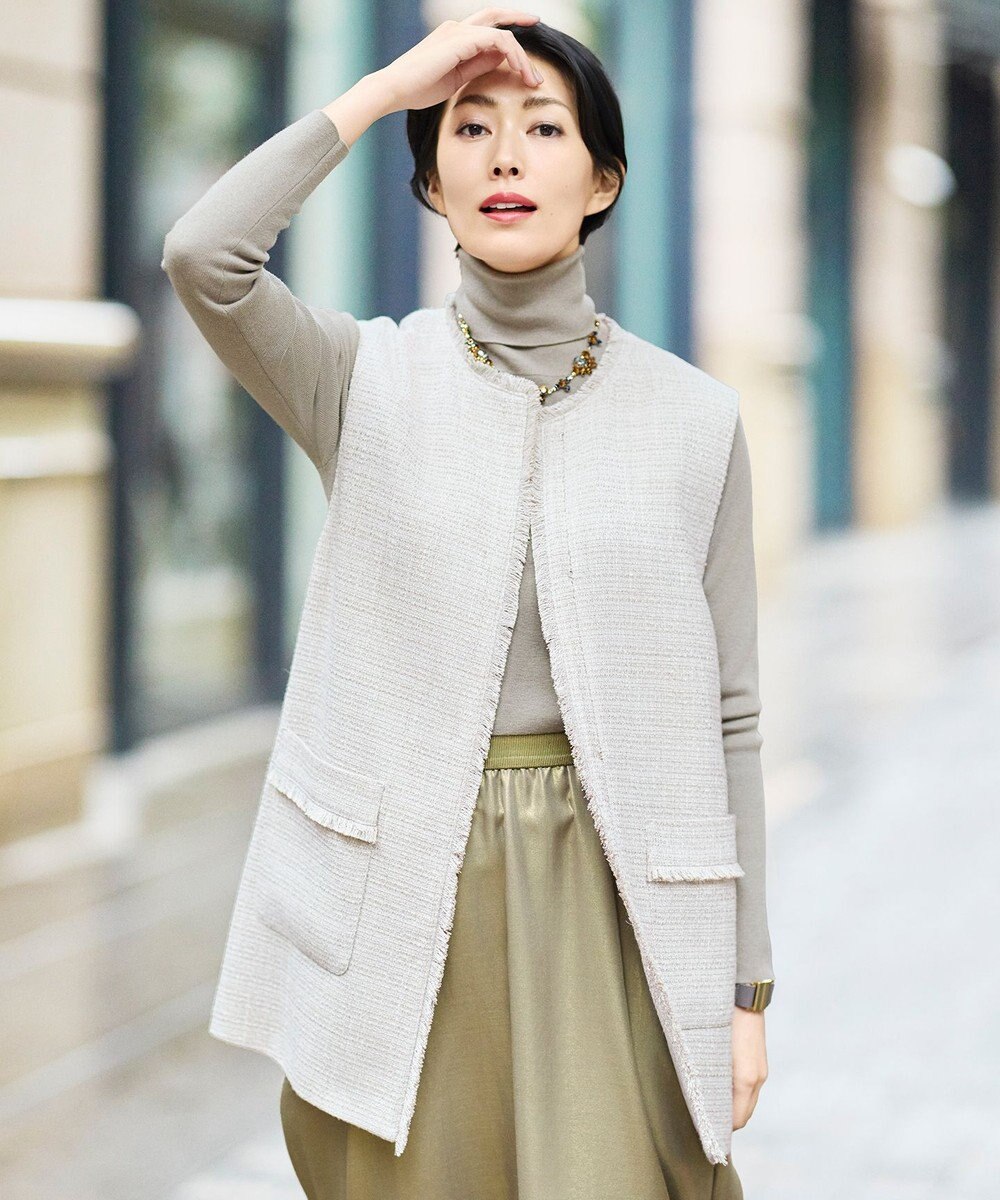 自由区 【カタログ掲載・セットアップ対応】ライトミックスツイード ジレ 