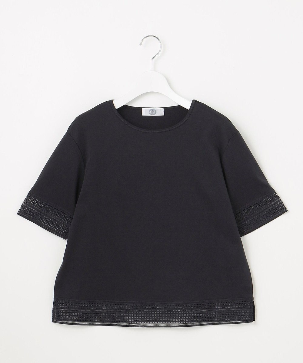 J.PRESS LADIES 【洗える】スムースジャージー レース カットソー 