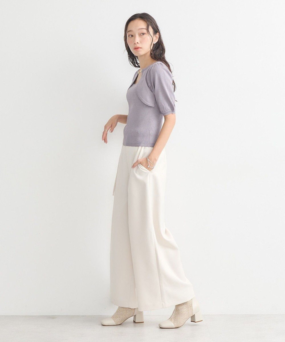 earth music&ecology ビット付きニットプルオーバー 