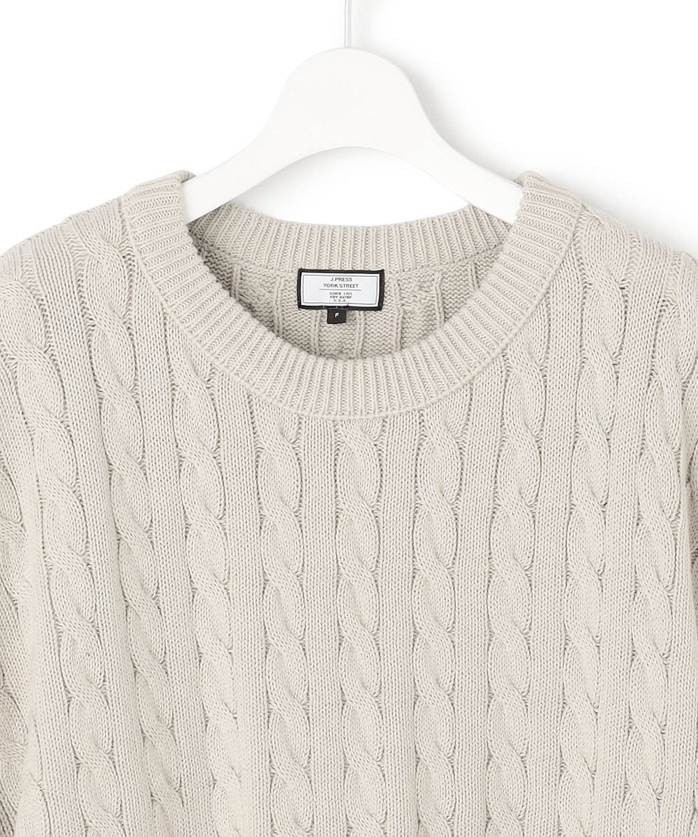 J.PRESS YORK STREET 【WOMEN】コットンニット ケーブルポンチョ 