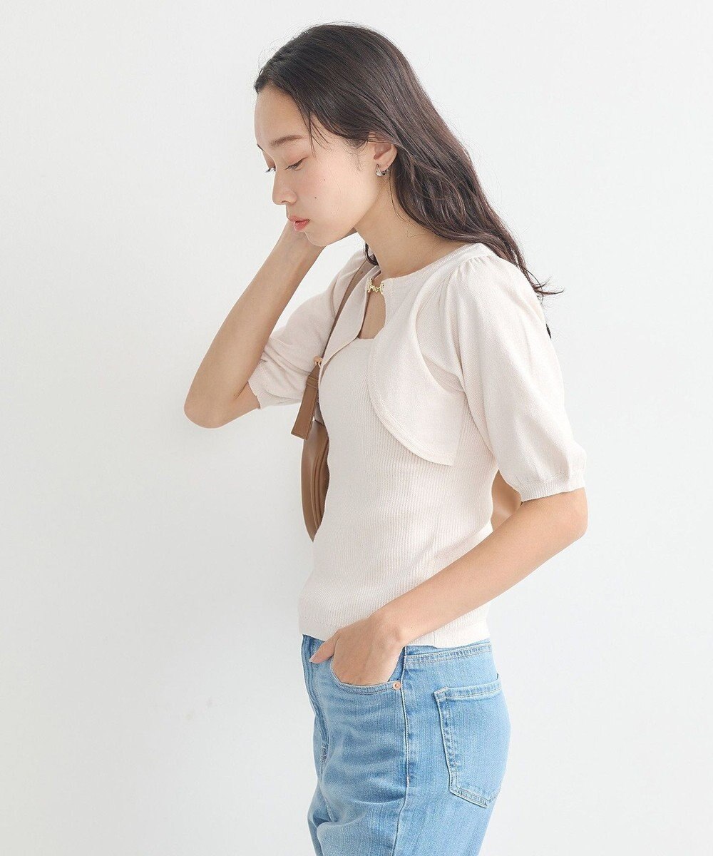 earth music&ecology ビット付きニットプルオーバー 