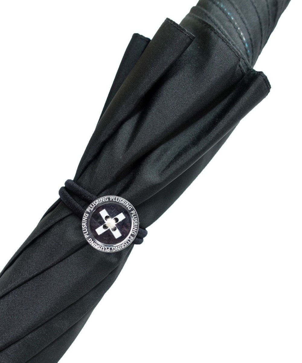 +RING UNISEX  プラスリング 雨傘（長）60cm BLU T1330 2重張り傘 