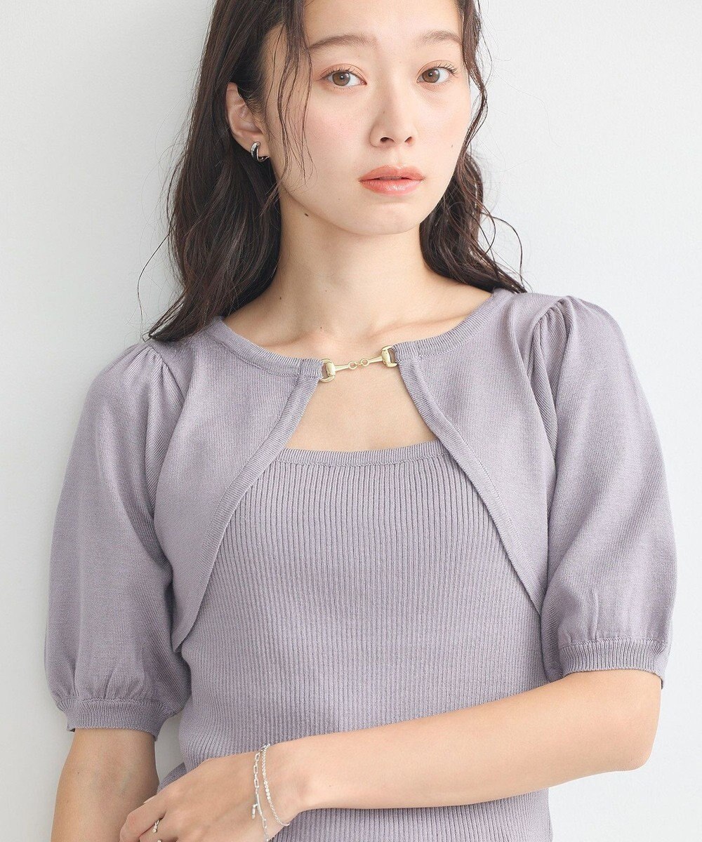 earth music&ecology ビット付きニットプルオーバー 