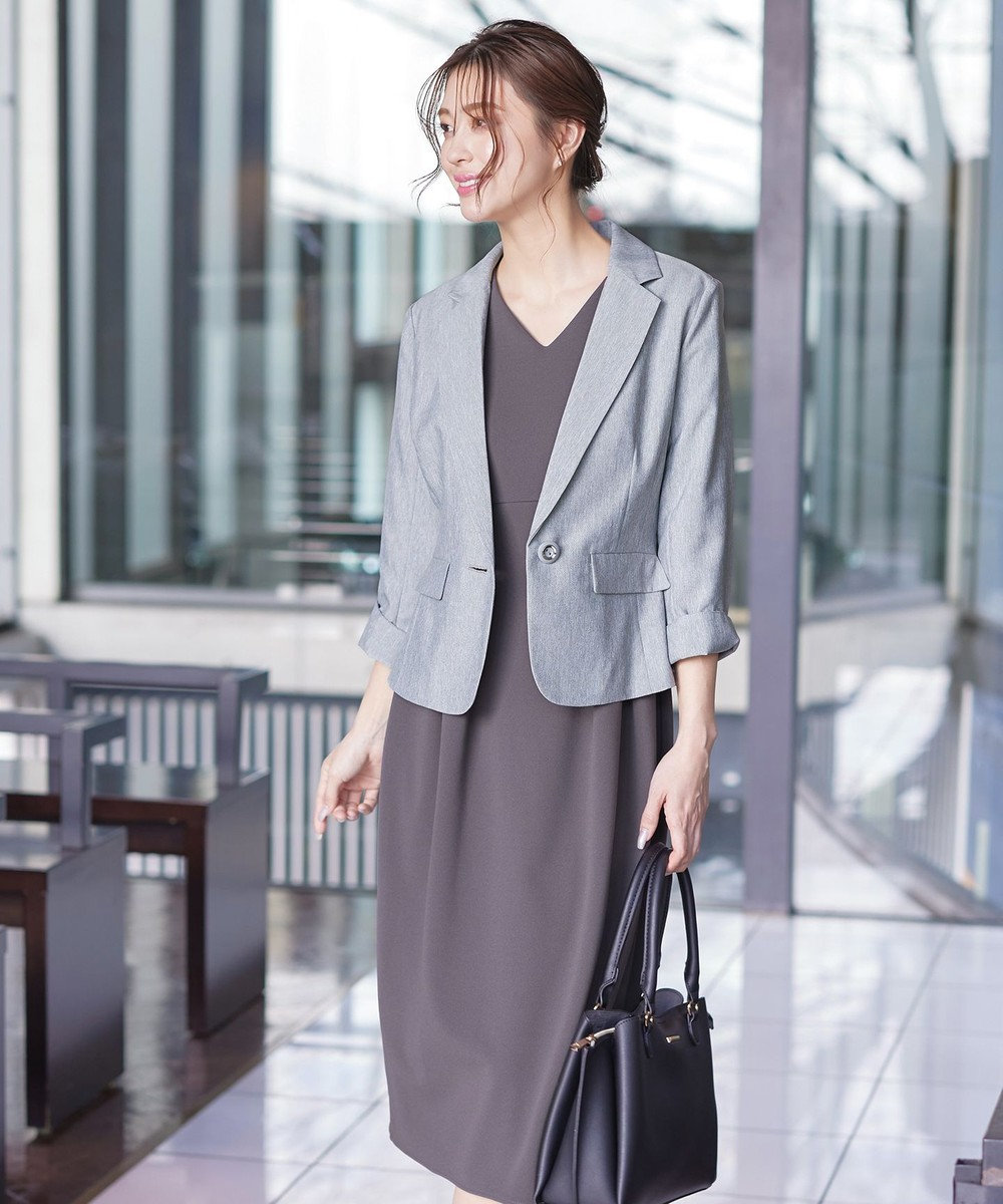 Tiaclasse 【洗える】ハイストレッチジョーゼットワンピース 