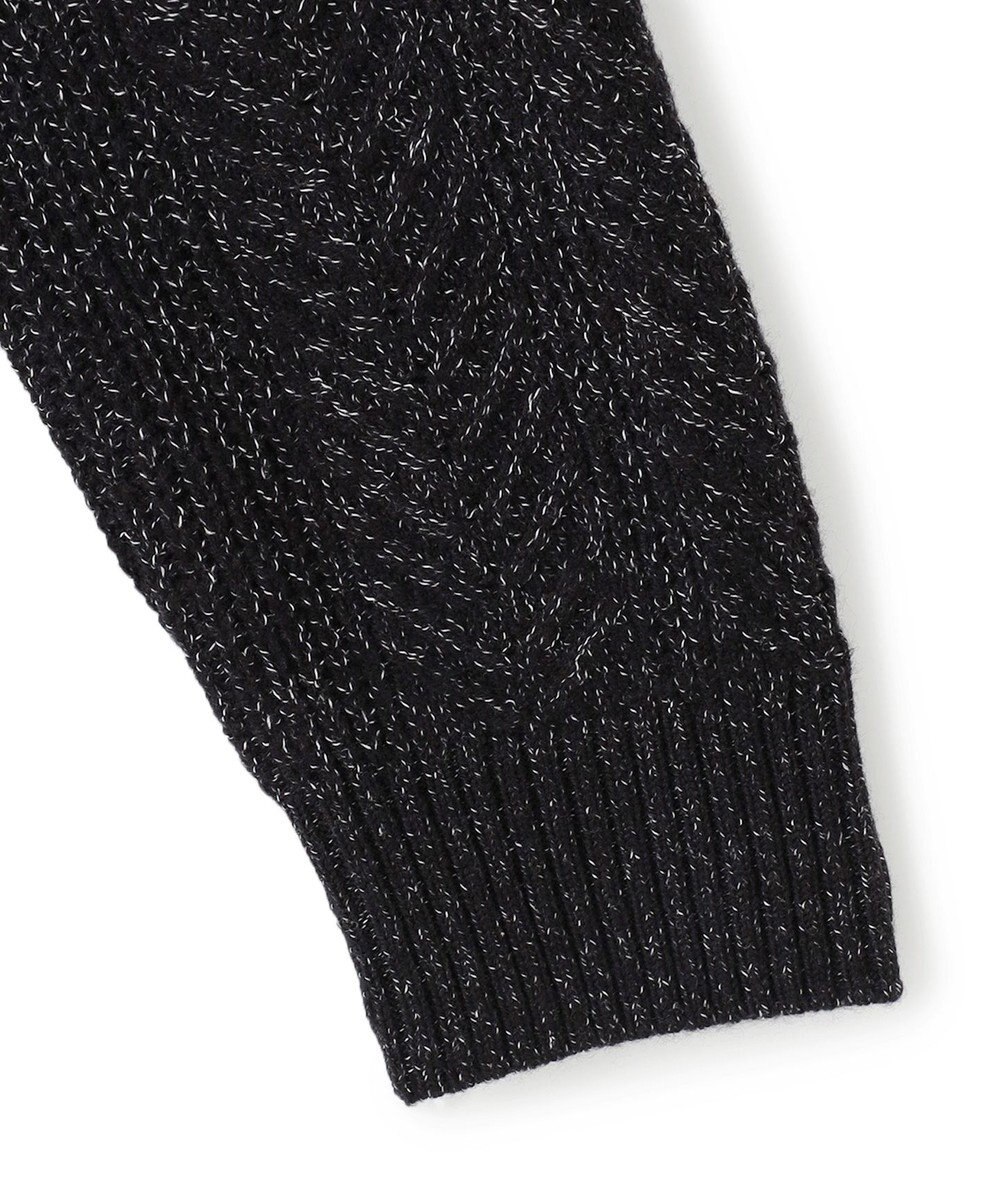 JOSEPH HOMME メランジヘリンボンストライプ　ケーブルニット 