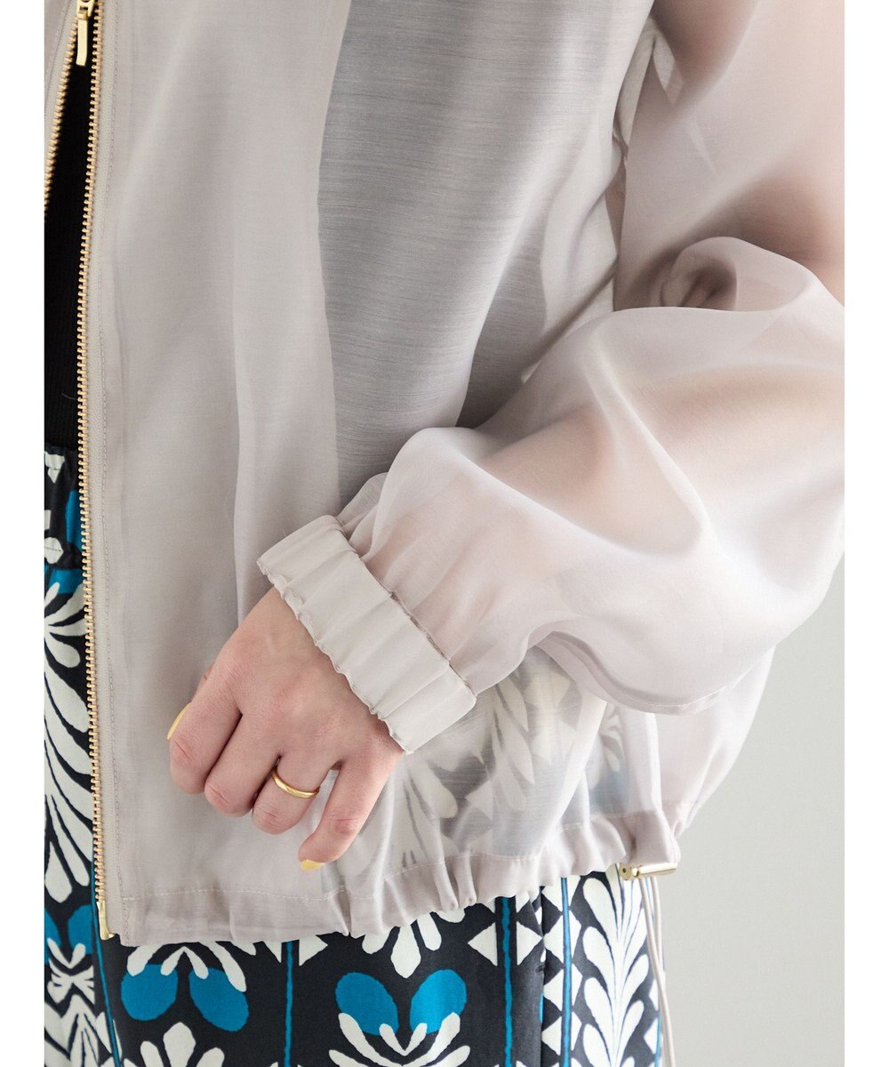 Te chichi ショートシアーフーディーブルゾン 