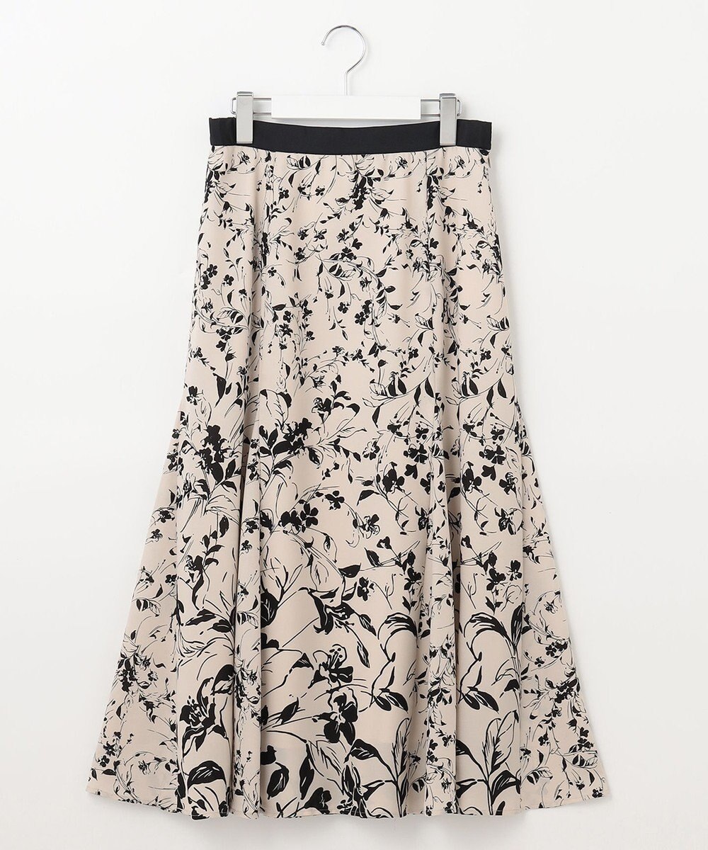 自由区 【XSサイズ～/洗える】グラデーションフラワープリントマーメイドライン スカート 