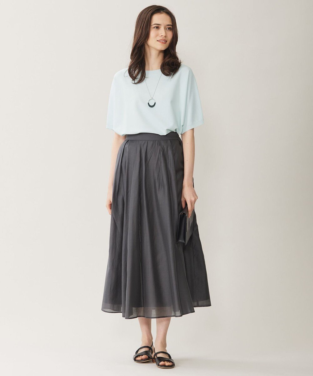 自由区 【WEB限定カラーあり・接触冷感・UVカット】クレープストレッチドルマン ニット 