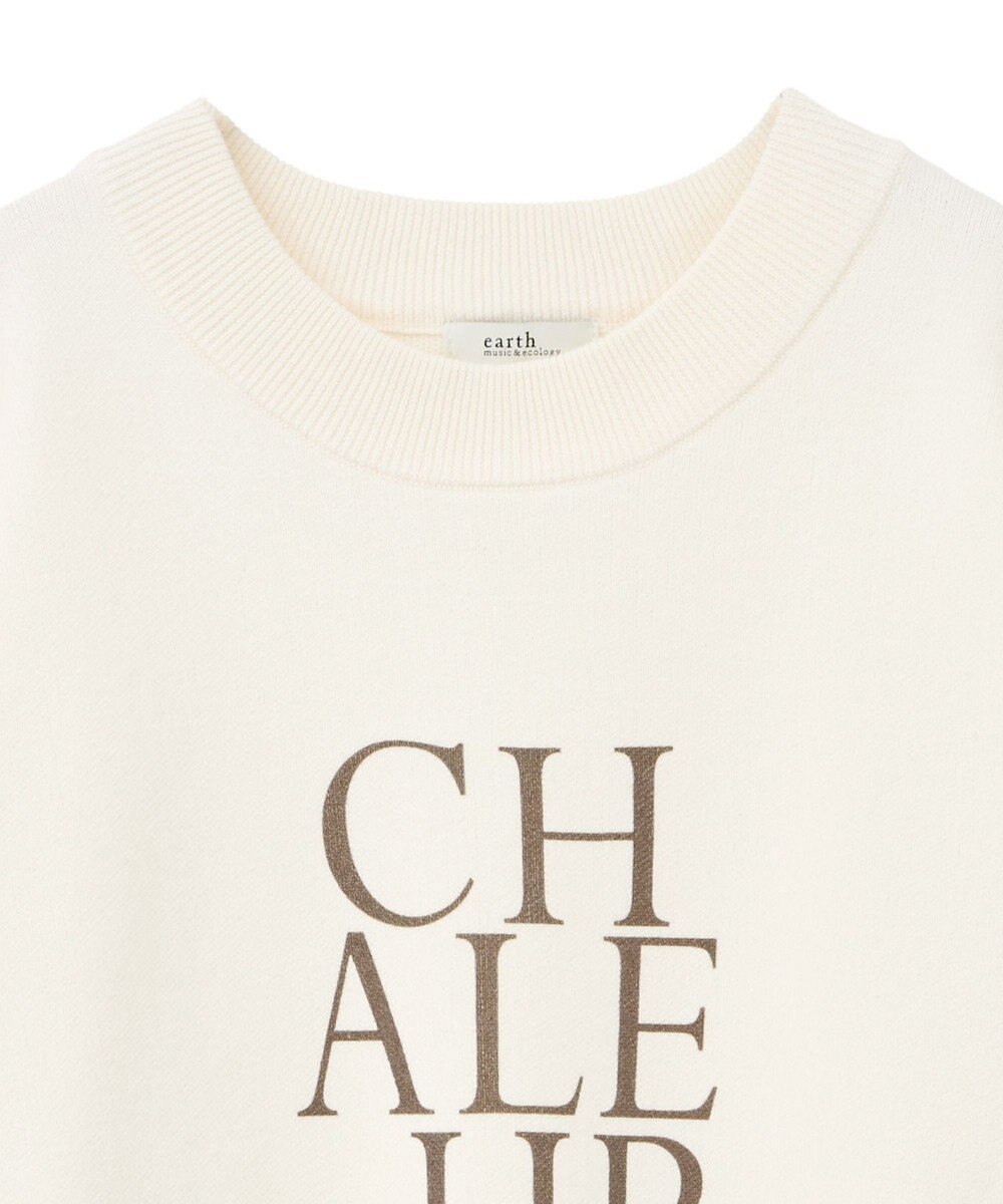 earth music&ecology 【洗濯機洗い可】スウェットライクロゴニットプルオーバー 