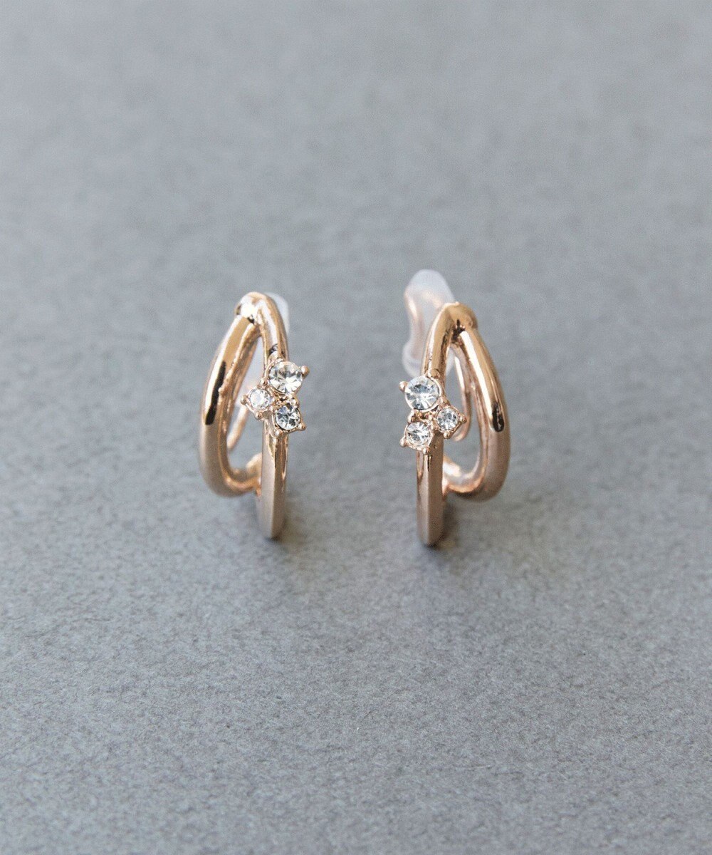 Phoebe 〈痛くないシリーズ/アレルギー対応〉シャイニーダブルフープライトフィットイヤリング　シャンパン 