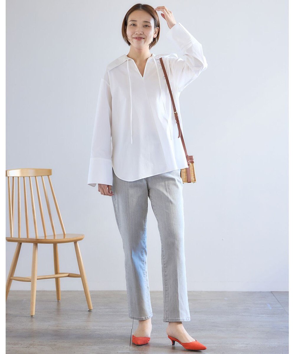 UNFILO センタープレステーパードデニム 