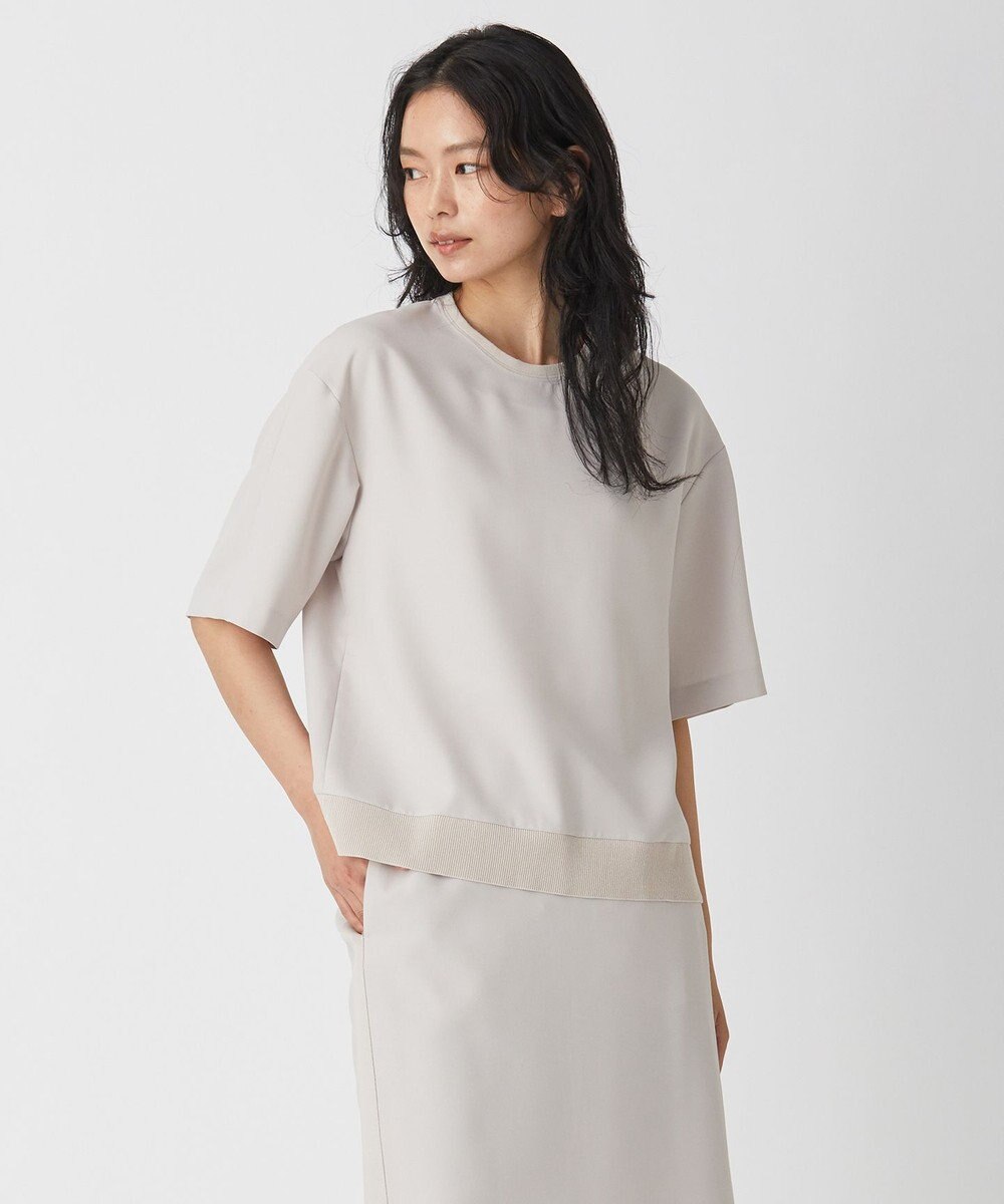 ICB 【新色追加・洗える】 FluidBackSatin Tブラウス 