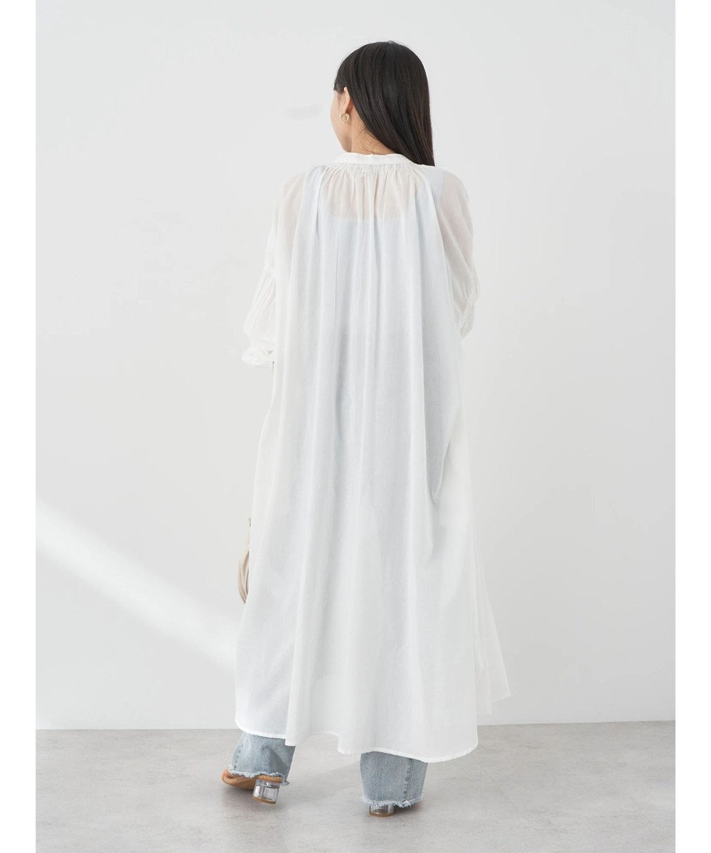 earth music&ecology コットンボイルギャザーワンピース 