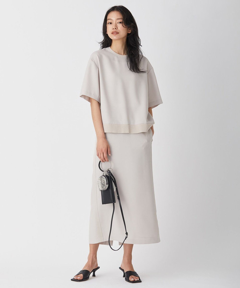 ICB 【新色追加・洗える】 FluidBackSatin Tブラウス 