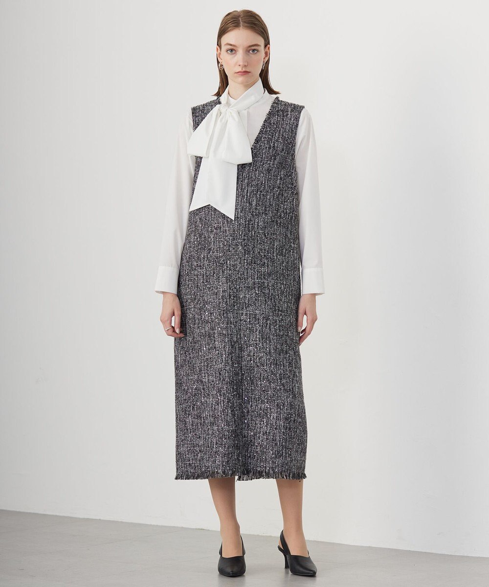 ICB 【CLASSY.1月号掲載】スパングルツイード ジャンパースカート 