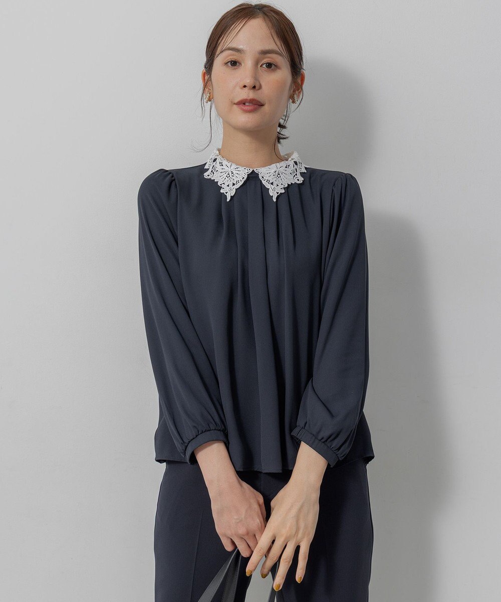 組曲 S 【WEB限定・2WAY】ジョーゼットシフォンレース襟 ブラウス 