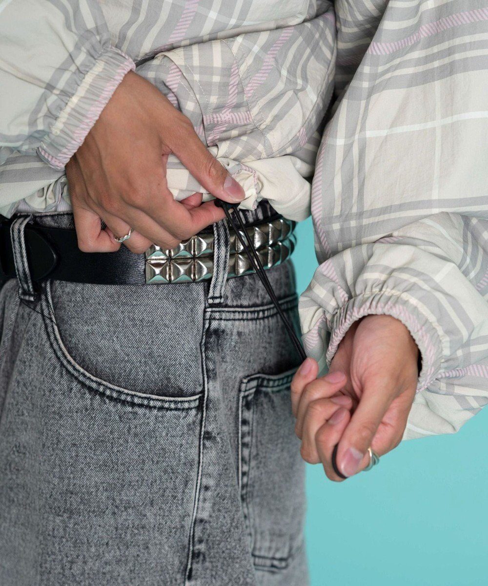 WEGO 【ユニセックス着用ITEM/MLサイズ展開】チェックロゴフードブルゾン 