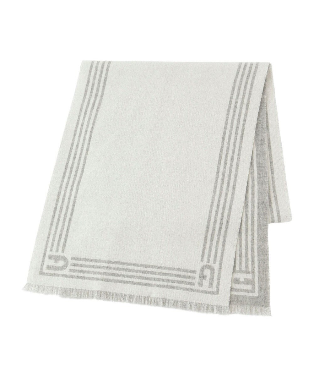 MOONBAT FURLA ウール100%リバーシブルジャカードマフラー/幅40cm 