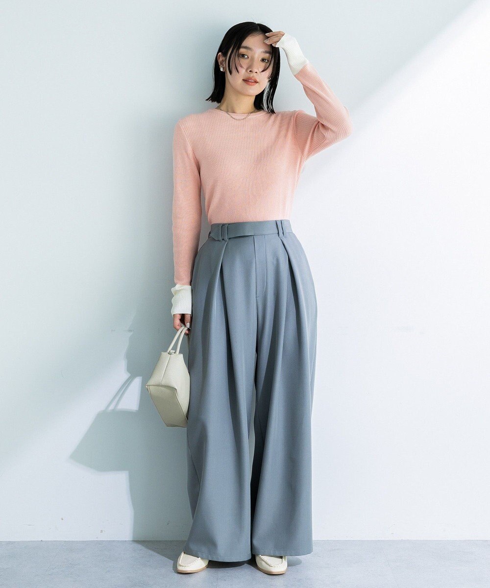 Green Parks デザインタックワイドパンツ 