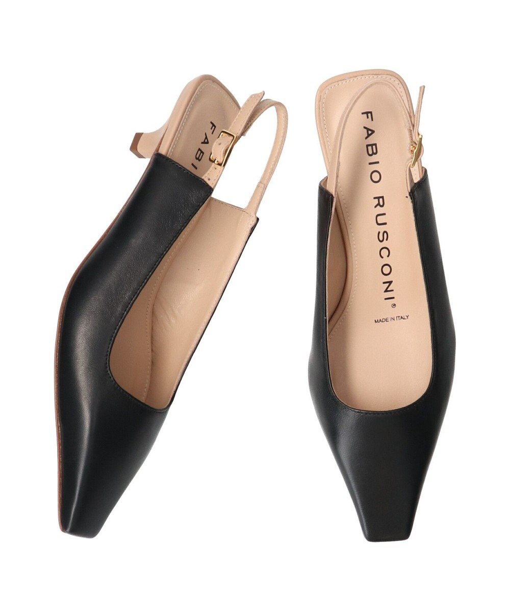 INTER-CHAUSSURES 【FABIO RUSCONI】スクエアトウバックバンドパンプス 