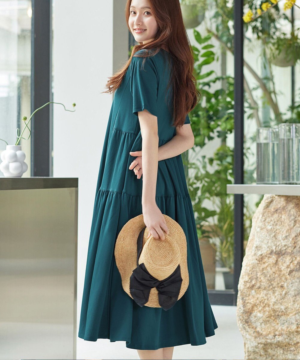 Tiaclasse 「サマさまカットソー」サイドティアードワンピース 