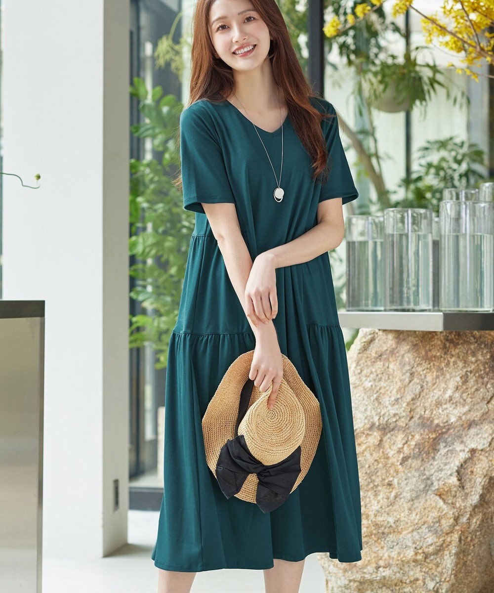 Tiaclasse 「サマさまカットソー」サイドティアードワンピース 