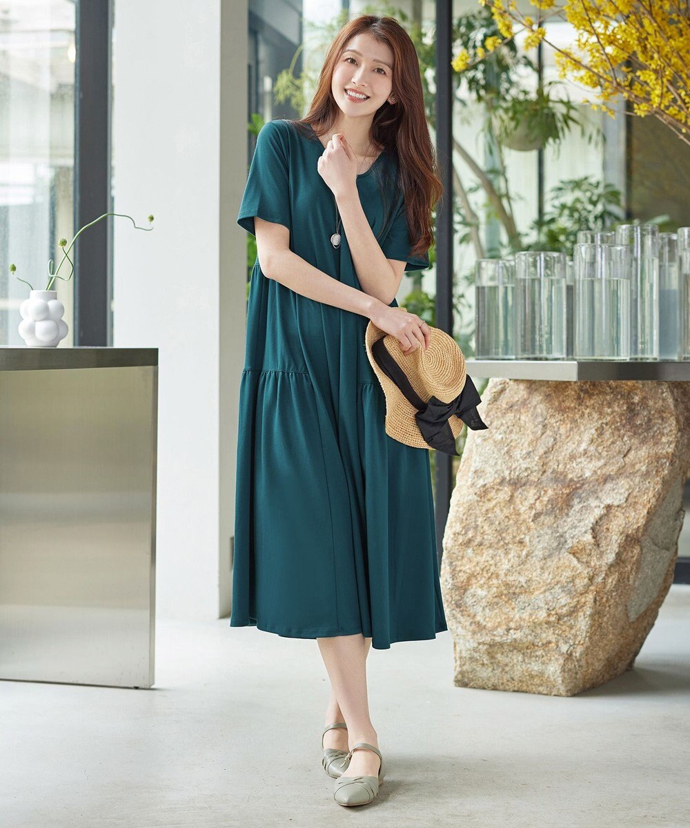 Tiaclasse 「サマさまカットソー」サイドティアードワンピース 