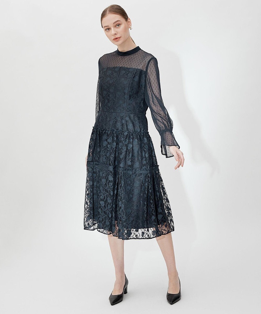 23区 【APPLAUDIR】レース 切替 ドレス 