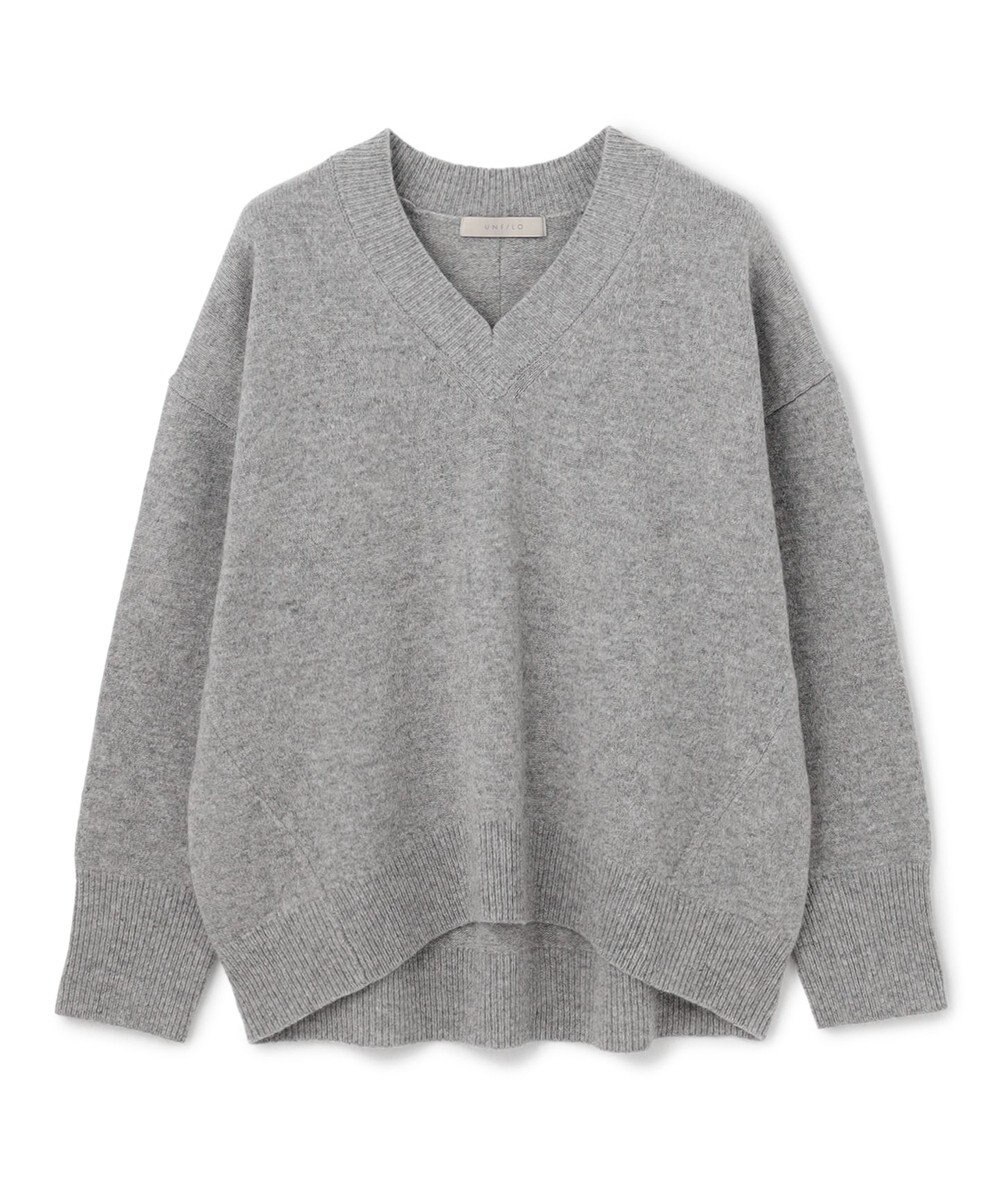 UNFILO ウールカシミヤ Vネックニット 