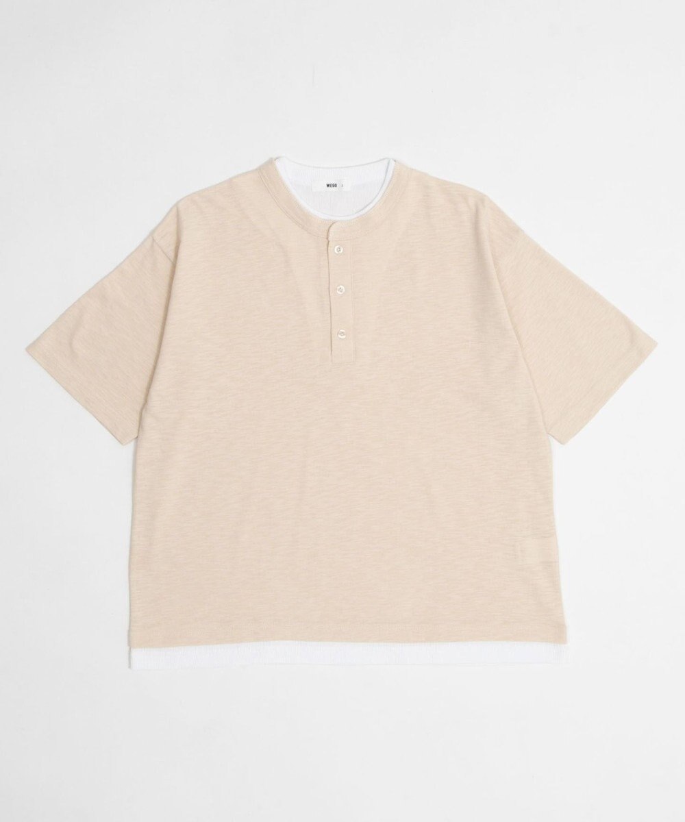 WEGO 【ユニセックス着用ITEM/MLサイズ展開】フェイクレイヤードヘンリーネックT（SS） 