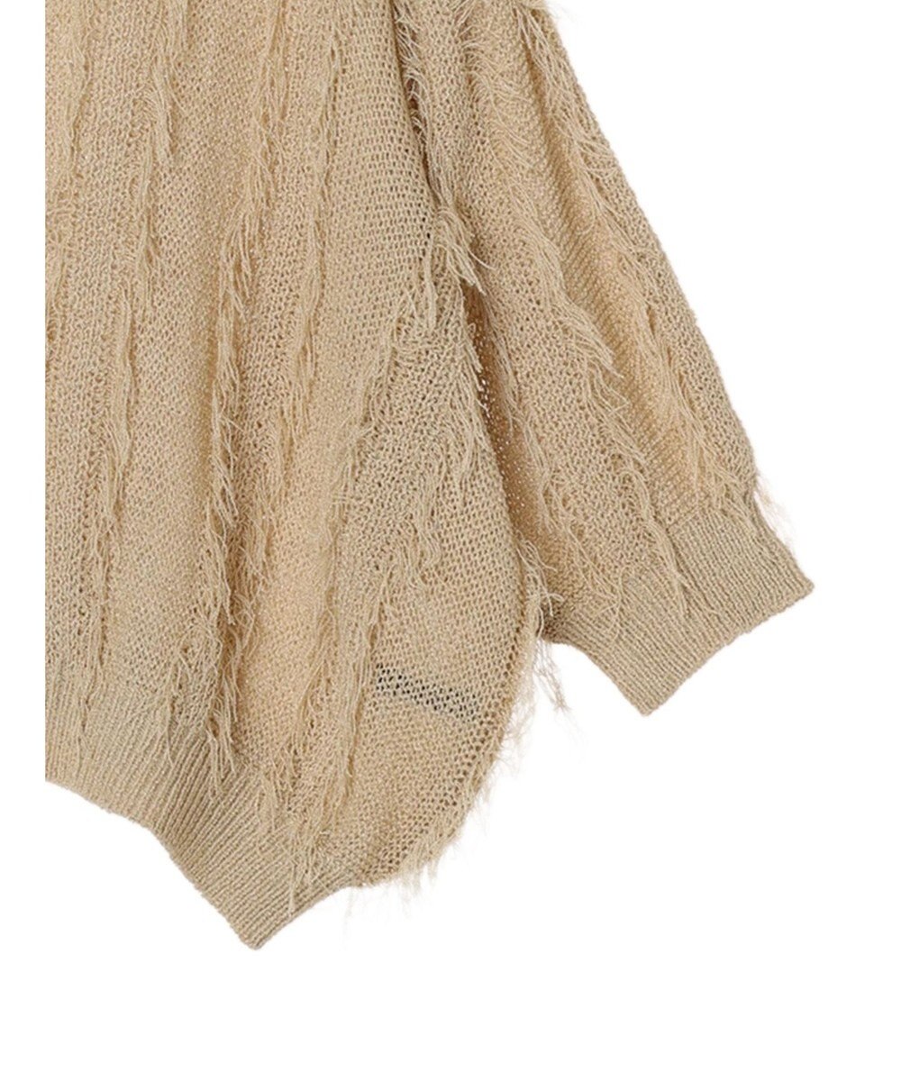 YECCA VECCA 2wayフリンジリボンニット 