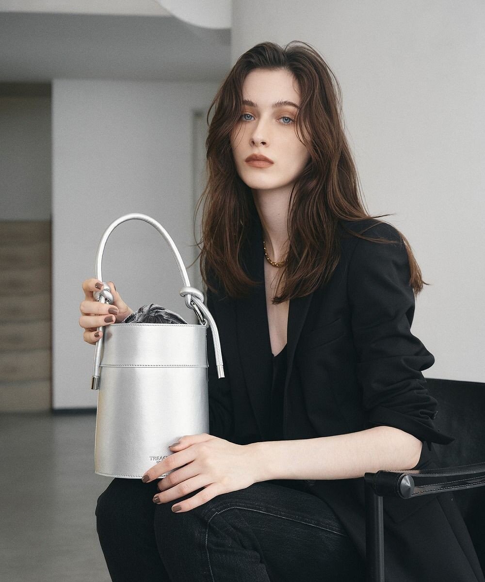 TOPKAPI 【TREASURE TOPKAPI】フェイクレザー バケツ 巾着 ショルダー バッグ 