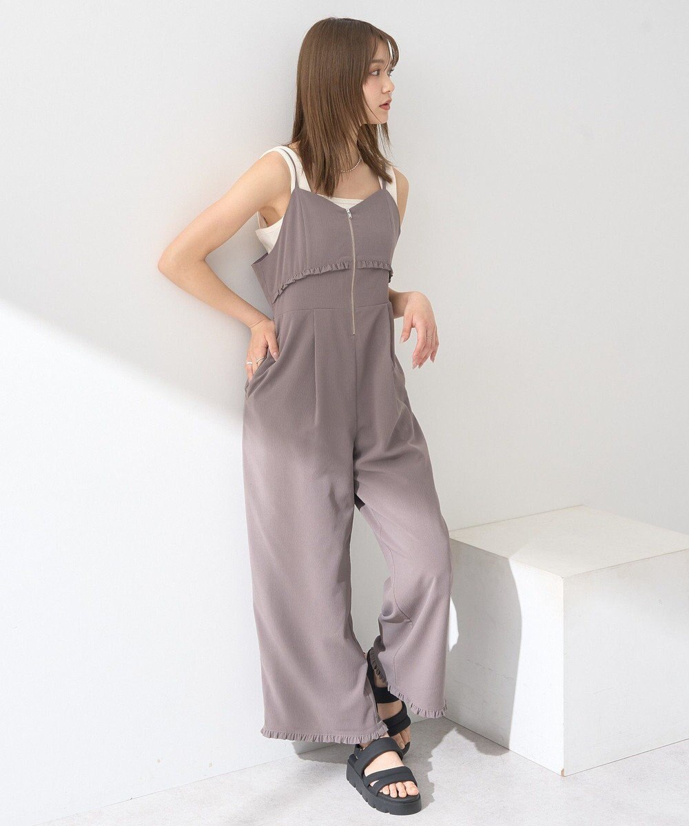 earth music&ecology ミニフリルフロントジップロンパース 