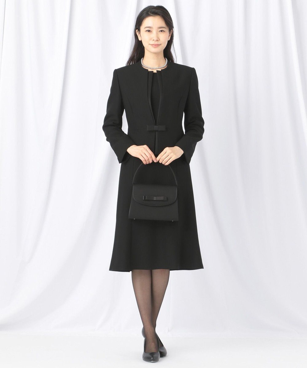 自由区 FORMAL 【ウォッシャブル対応】ドビーボーダーリボン ジャケット+ワンピース 