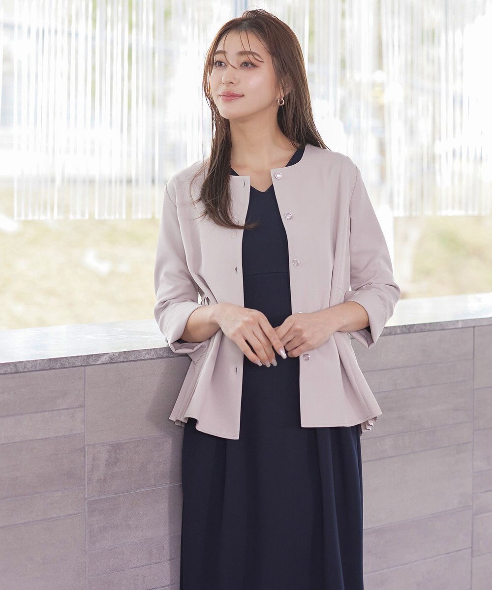 Tiaclasse 【洗える】ハイストレッチジョーゼットワンピース 