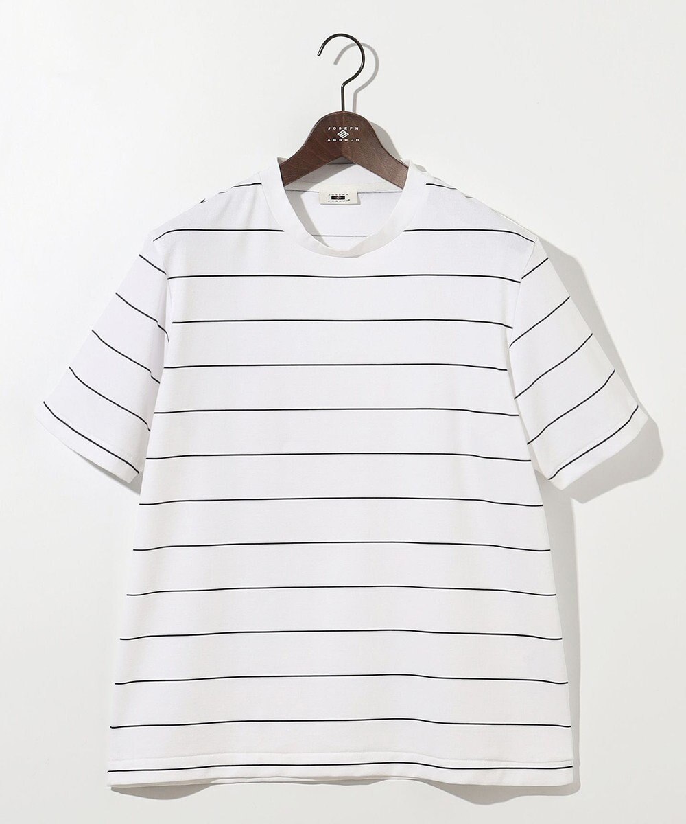 JOSEPH ABBOUD 【和紙ニット/日本素材・縫製/ 軽量/通気性/速乾性】和紙フライスボーダー Tシャツ 