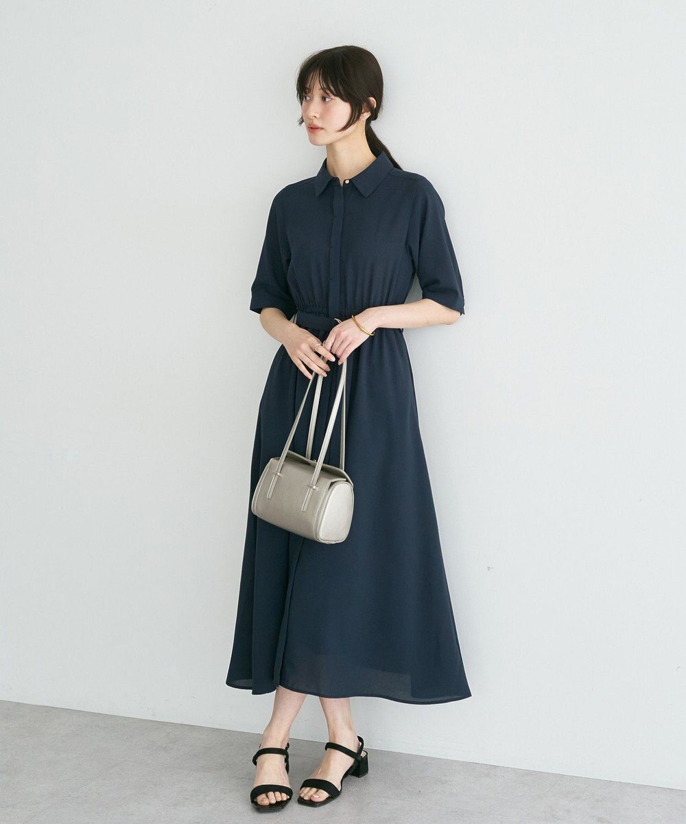 YECCA VECCA 【接触冷感】ベルト付きシャツワンピース 