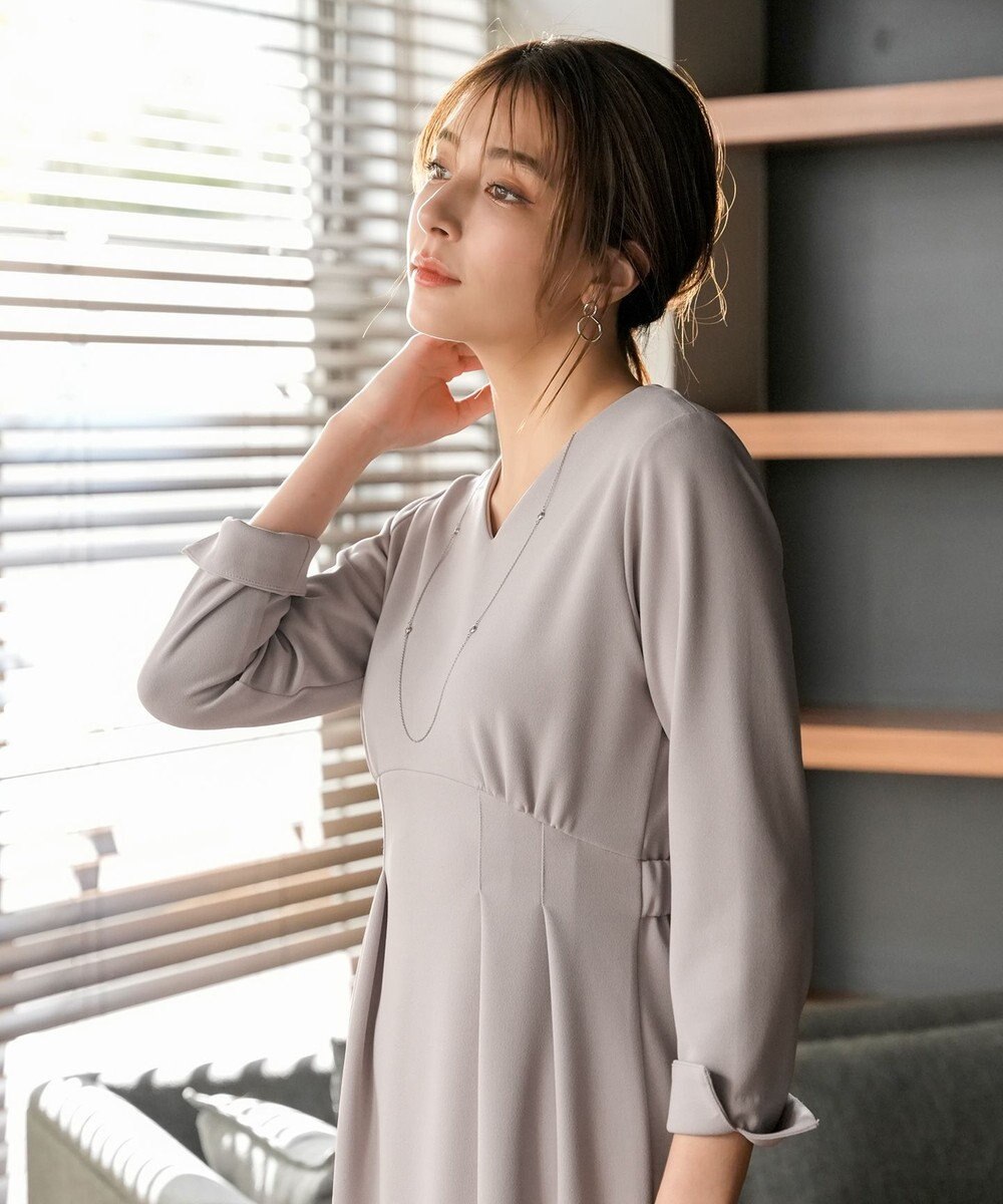 Tiaclasse 【洗える】ハイストレッチジョーゼットワンピース 