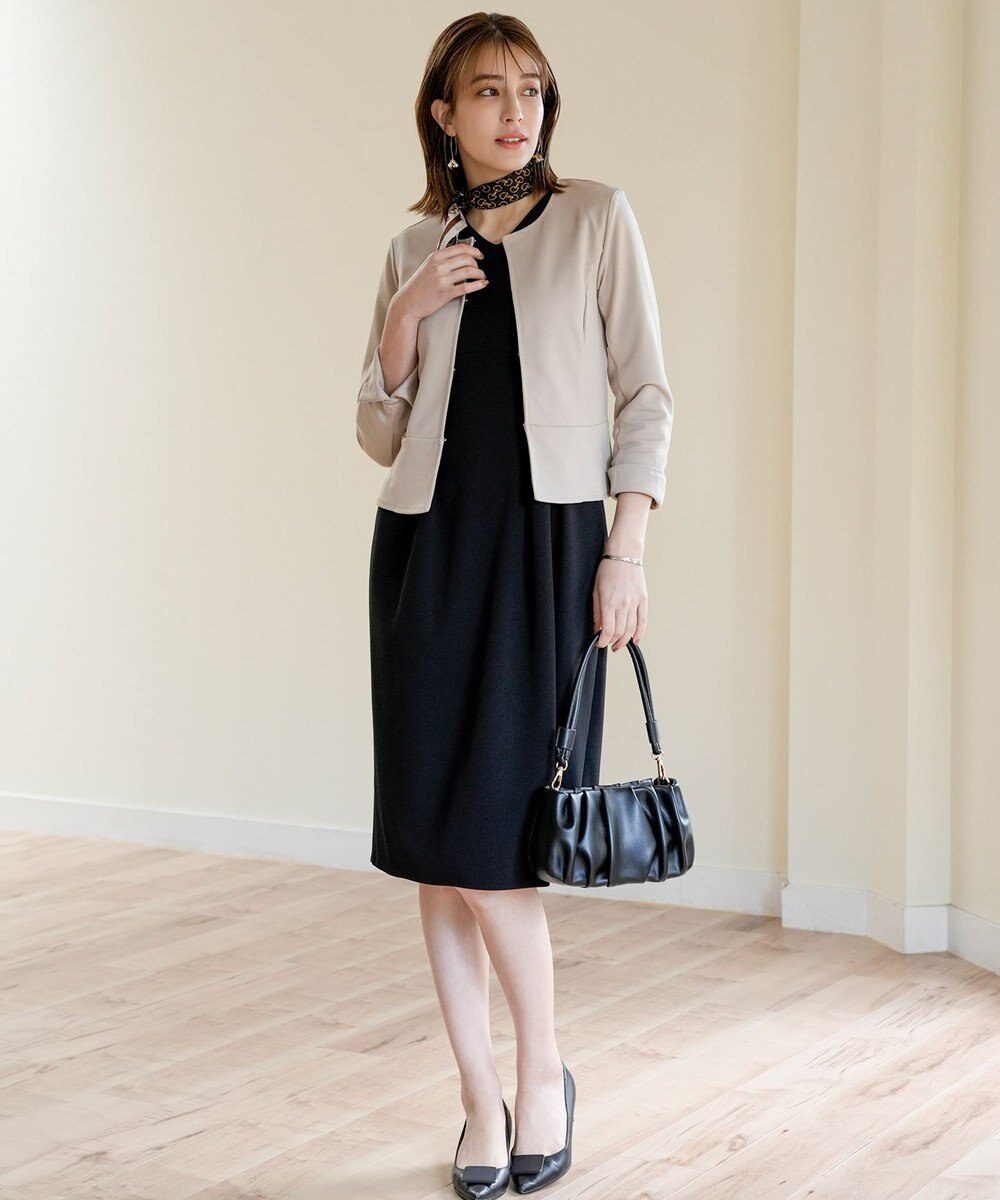 Tiaclasse 【洗える】ハイストレッチジョーゼットワンピース 