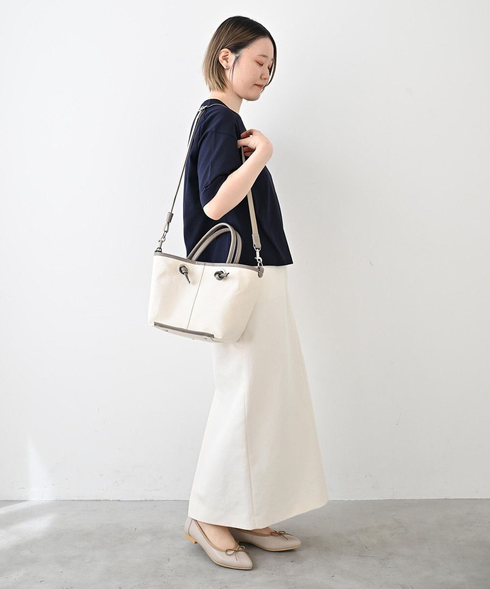 Hekhèr Le Style de Vie 【日本製 / 2WAY】コットンキャンバス×シュリンクレザー ノットハンドバッグ medium 