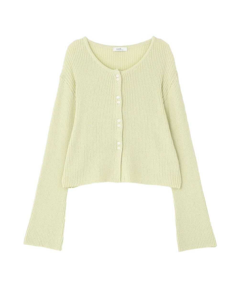 earth music&ecology 【予約】リブクロップドカーディガン 