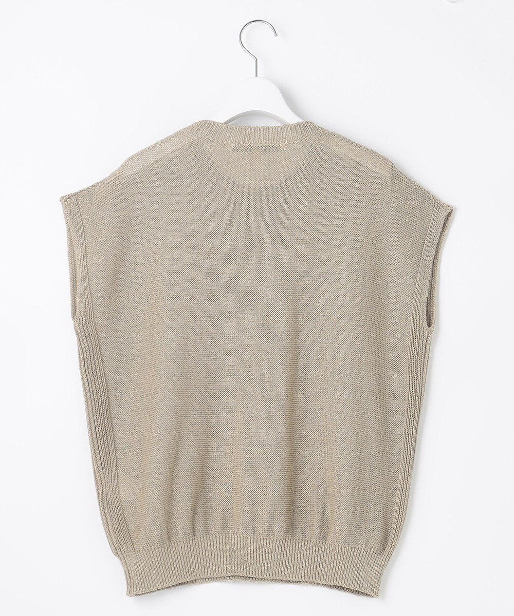 自由区 【XSサイズ～】リネンフリンジディテールフレンチスリーブ ニット 