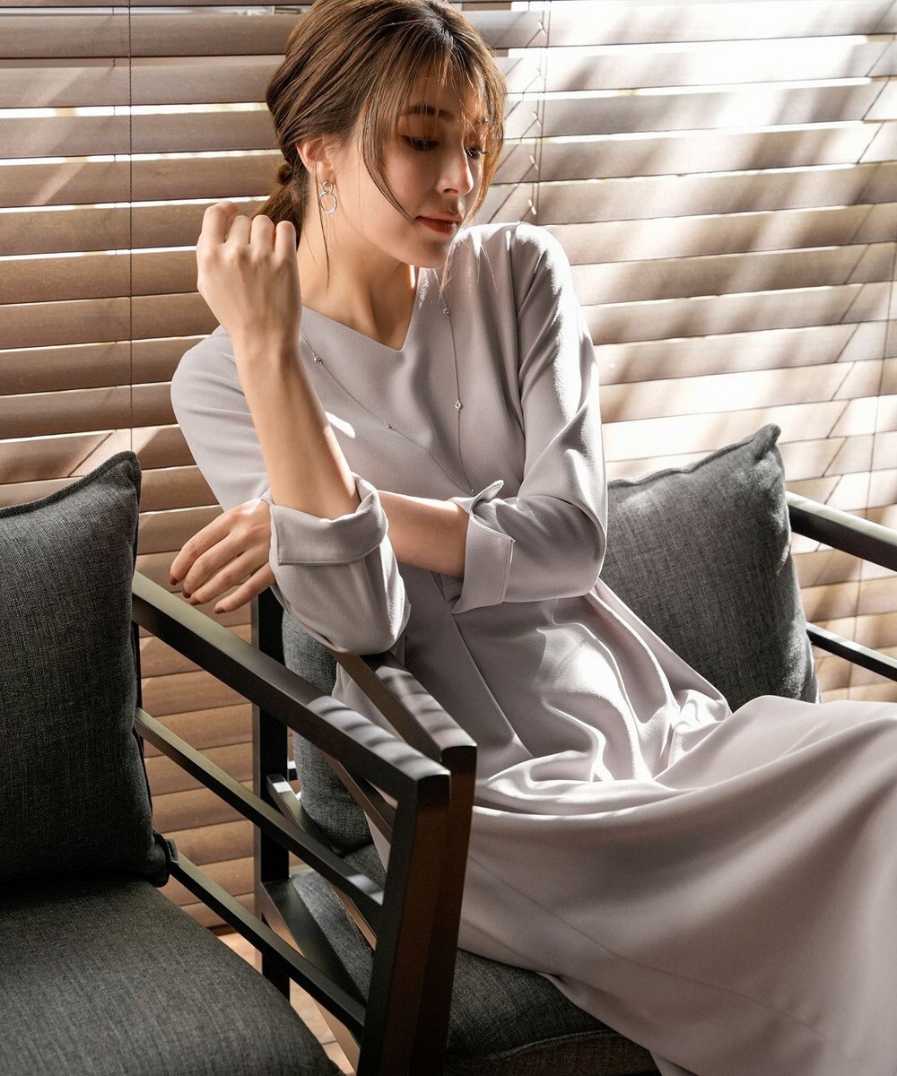 Tiaclasse 【洗える】ハイストレッチジョーゼットワンピース 