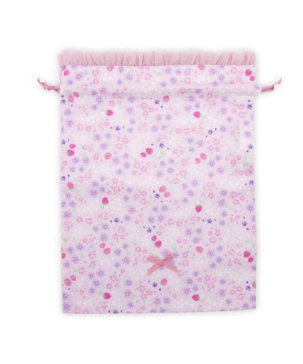 Mother garden マザーガーデン  野いちご 巾着 《小花いちご柄》 大 