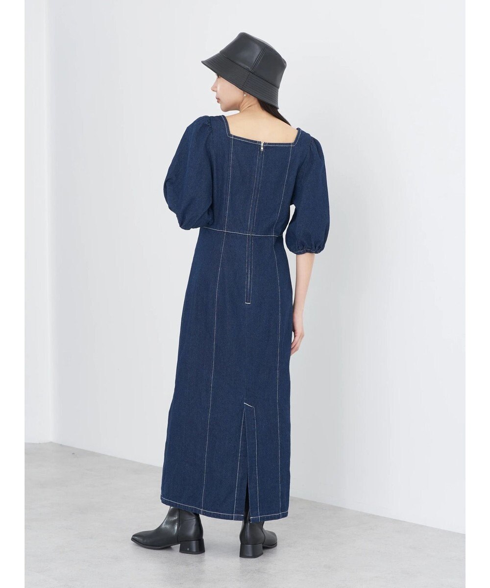 earth music&ecology スクエアネックデニムワンピース 