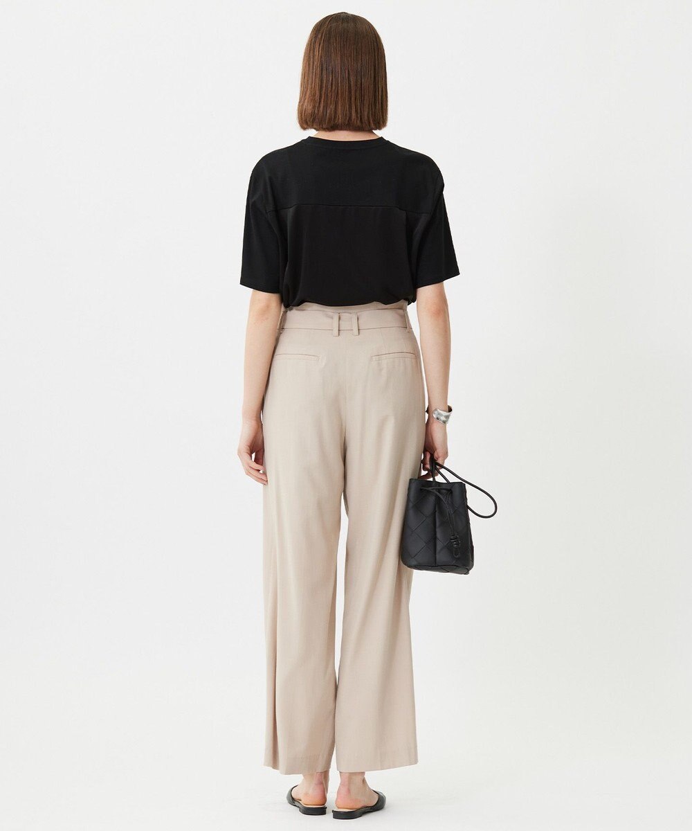 ICB 【接触冷感・UVカット・洗える】 T/Rドライリネン ワイドストレートパンツ 