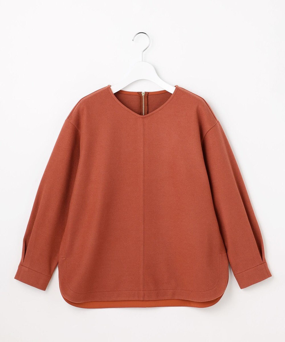 J.PRESS LADIES L メルトンジャージー Vネック カットソー 