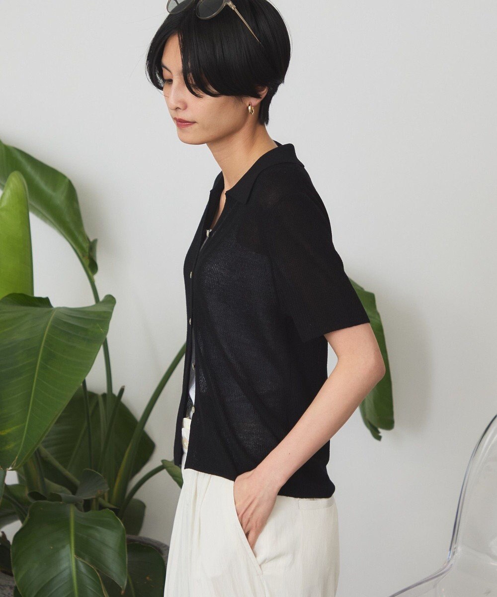 AMERICAN HOLIC 襟付きスキッパー半袖ニットポロ 