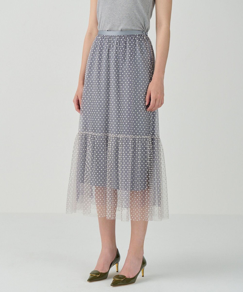 GRACE CONTINENTAL フロッキーチュールスカート 